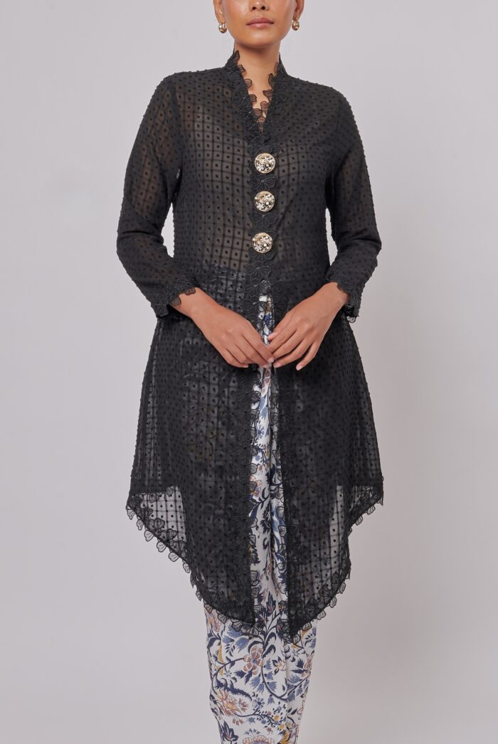 KEBAYA CIKGU ANOM TOP IN BLACK