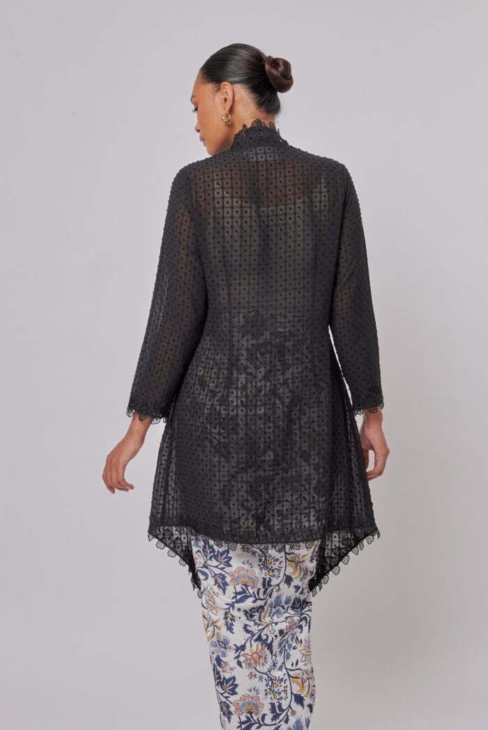 KEBAYA CIKGU ANOM TOP IN BLACK - Image 3