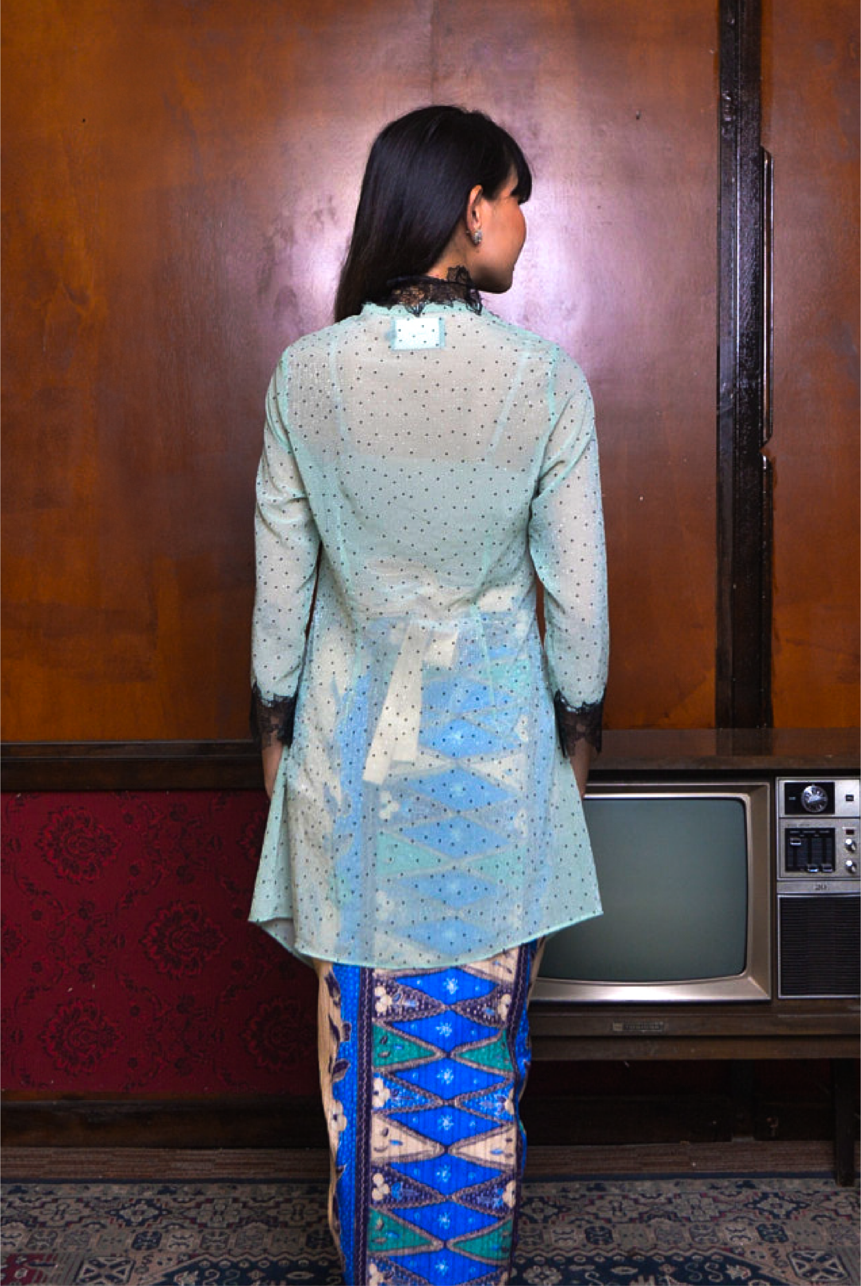 KEBAYA CIKGU ANOM TOP IN MINT GREEN - Image 3