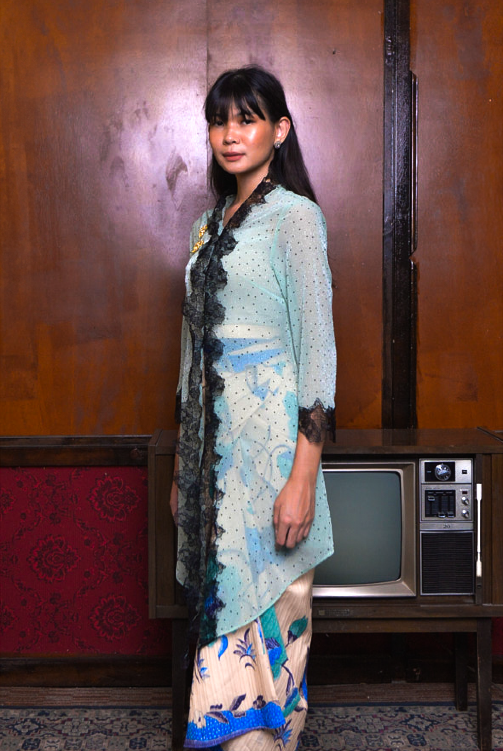 KEBAYA CIKGU ANOM TOP IN MINT GREEN