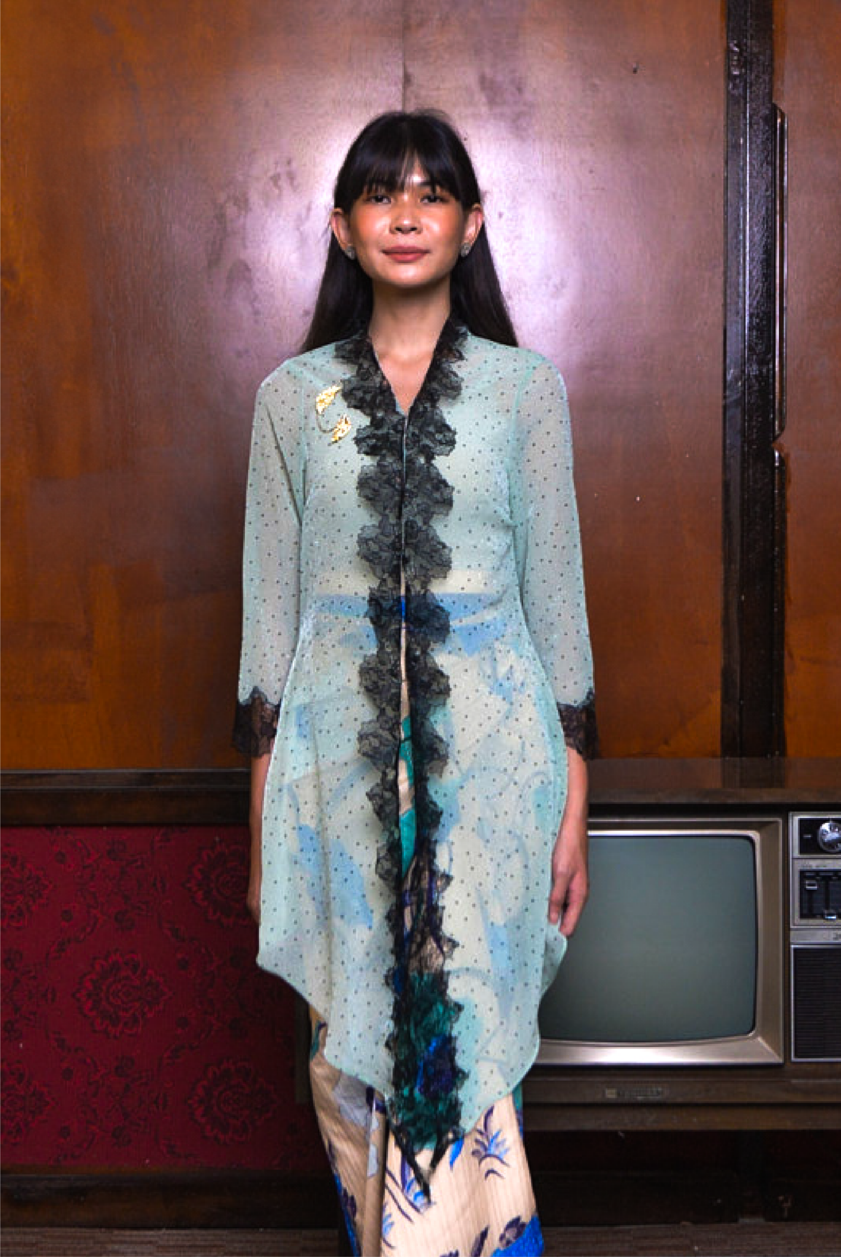 KEBAYA CIKGU ANOM TOP IN MINT GREEN - Image 2